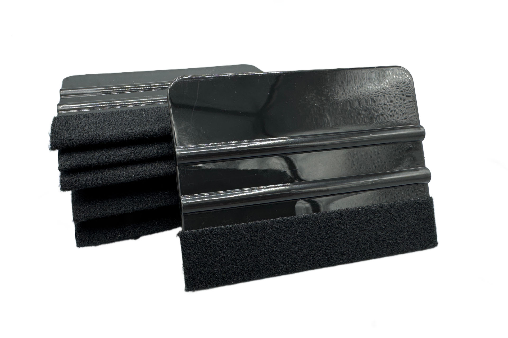 Plastic squeegees with felt edge
